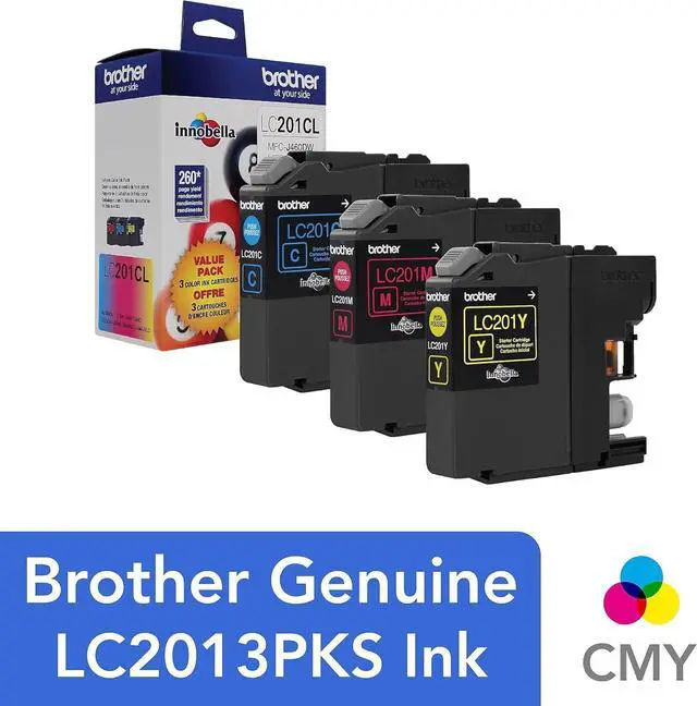 Alt view image 2 of 7 - Brother Genuine Standard Yield Color Ink Cartridges, LC2013PKS, Replacement Color Ink Three Pack, Includes 1 Cartridge Each of Cyan, Magenta & Yellow, Page Yield Up to 260 Pages/Cartridge