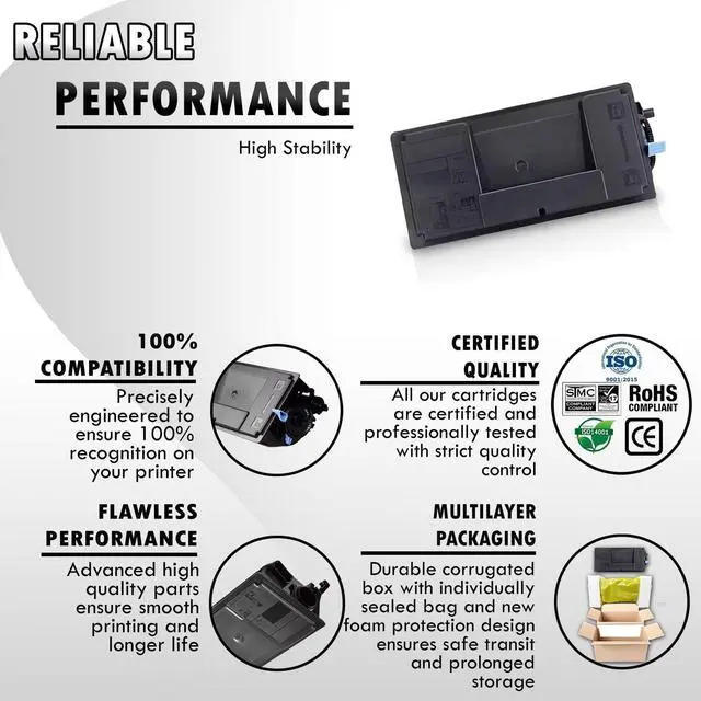 Alt view image 2 of 7 - Inkfirst Toner Cartridge TK3102 (TK-3102) Compatible Remanufactured for Kyocera TK-3102 Black FS-2100DN