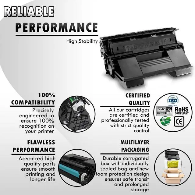 Alt view image 2 of 7 - Inkfirst® Toner Cartridge B710 (52123601) Compatible Remanufactured for Okidata B710 Black B710dn B710n B720dn B730dn B730n