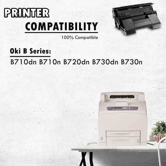 Alt view image 6 of 7 - Inkfirst® Toner Cartridge B710 (52123601) Compatible Remanufactured for Okidata B710 Black B710dn B710n B720dn B730dn B730n