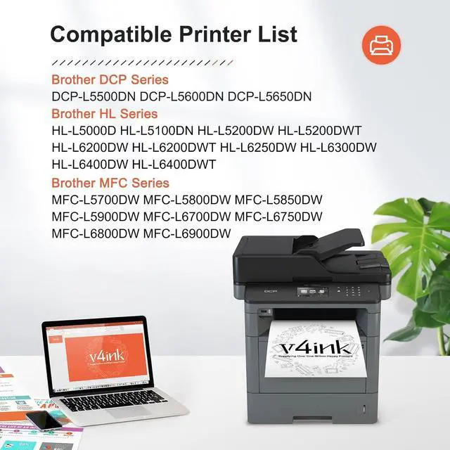 Alt view image 2 of 5 - TN850 Toner Cartridge Replacement for Brother TN850 TN-850 TN820 Compatible with HL-L5000D HL-L5200DW HL-L6200DW MFC-L5700DW MFC-L5800DW MFC-L5900DW MFC-L6700DW MFC-L6900DW Printer(4 Black)
