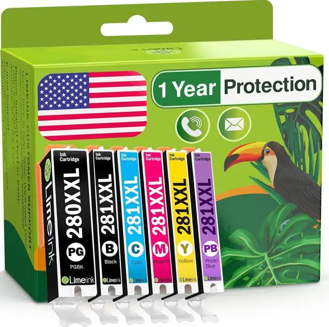 Main image of Limeink Compatible Ink Cartridge Replacement for PGI-280XXL CLI-281XXL 280 XXL 281XXL for Canon Pixma TS8100 TS8120 TS8200 TS8220 TS8222 TS8300 TS8320 TS8322 TS9100 TS9120 Printers (6 Pack)
