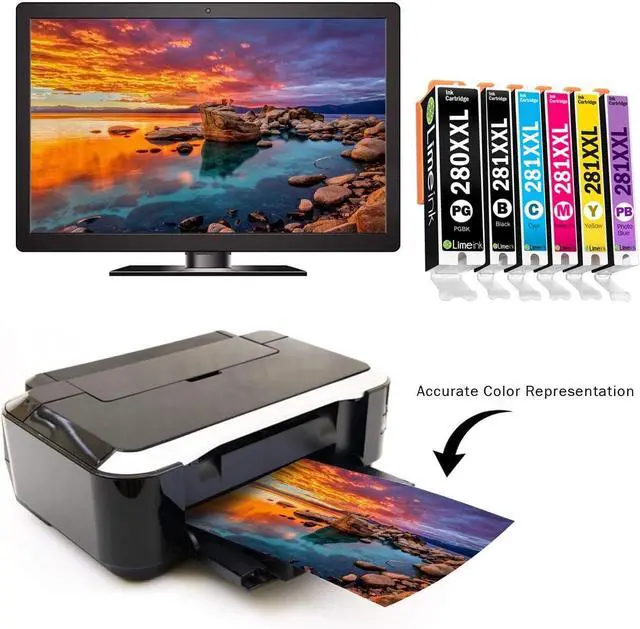 Alt view image 4 of 5 - Limeink Compatible Ink Cartridge Replacement for PGI-280XXL CLI-281XXL 280 XXL 281XXL for Canon Pixma TS8100 TS8120 TS8200 TS8220 TS8222 TS8300 TS8320 TS8322 TS9100 TS9120 Printers (6 Pack)