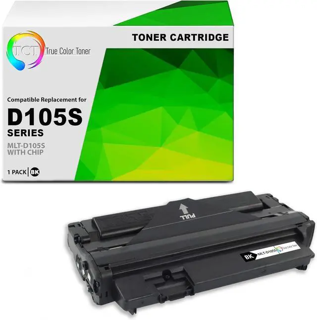 Main image of TCT D105S Toner Cartridge - Compatible Replacement for Samsung MLT-D105S Black Works with Samsung ML-1910 1911 1915 2525 2545 2525W 2526 Printers (1,500 Pages)