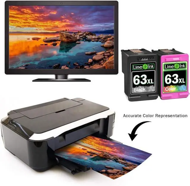 Alt view image 4 of 7 - Limeink Remanufactured Ink Cartridge Replacement for HP Ink 63 XL Ink Cartridges for HP 63XL Combo Pack Printers Officejet 3830 Envy 4520 4650 5255 5200 5258 4655 Deskjet 1112 Inkjet (Black and Color)