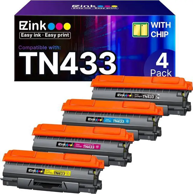 Main image of E-Z Ink (TM) Compatible Toner Cartridge Replacement for Brother TN-433 TN433 TN433bk TN431 Compatible with HL-L8260CDW HL-L8360CDW MFC-L8610CDW MFC-L8900CDW (Black, Cyan, Magenta, Yellow, 4 Pack)