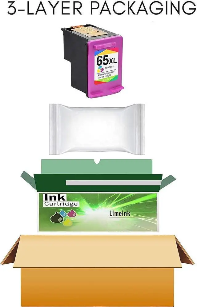 Alt view image 7 of 7 - Limeink Remanufactured Ink Cartridge Replacement for 65XL 65 XL High Yield for HP DeskJet 2600 2622 2652 2655 3700 3720 3722 3752 3755 Envy 5000 5052 5055 Printer AMP 100 (Color)
