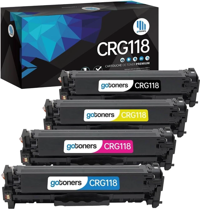 Main image of Gotoners 1 Set of 4 Compatible Toner Replacement Canon 118 CRG118 CRG-118 for Color imageCLASS MF8380cdw MF8580cdw MF8500cdw Printer (Black, Cyan, Magenta, Yellow)