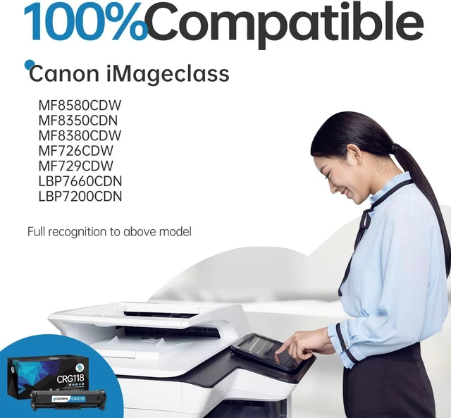 Alt view image 2 of 6 - Gotoners 1 Set of 4 Compatible Toner Replacement Canon 118 CRG118 CRG-118 for Color imageCLASS MF8380cdw MF8580cdw MF8500cdw Printer (Black, Cyan, Magenta, Yellow)