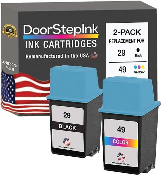 Main image of DoorStepInk Remanufactured Ink Cartridge Replacements for HP 29 (51629) & 49 (51649) (Combo Pack 1 Black & 1 Color) for Printer HP DeskJet 600c, 660c, 670c, 672c, 680c, 682c, 690c, 692c, 693c, 694c