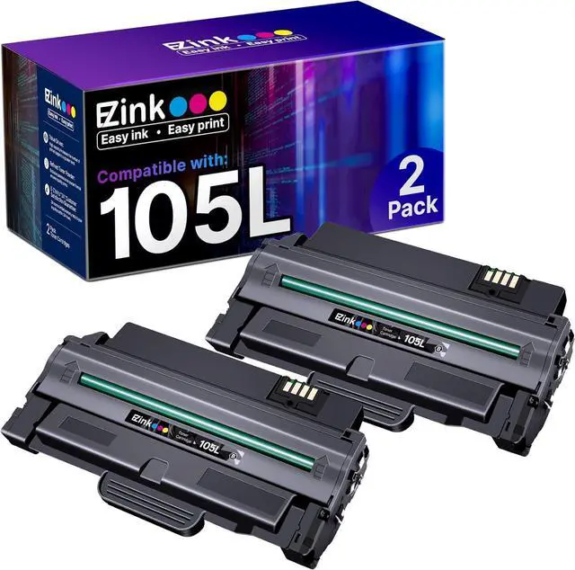 Main image of E-Z Ink (TM) Compatible Toner Cartridge Replacement for Samsung 105L MLT-D105L to Use with SCX-4623F SCX-4623FW ML-2525 ML-2525W ML-2545 SCX-4623 ML-2540 SCX-4600 SF-650 Printer (Black, 2 Pack)