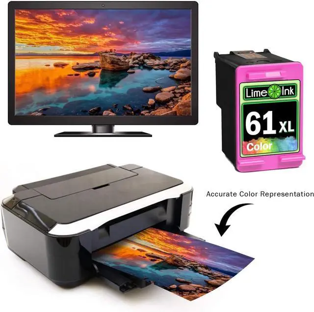 Alt view image 4 of 7 - Limeink Remanufactured Ink Cartridge Replacement 61XL High Yield for HP 1000 1010 1050 1055 1510 1512 2000 2050 2510 2512 2514 2540 2542 2543 2549 3000 3050 3050A 3051A 3052A 3052A 3054A Envy -1 Color