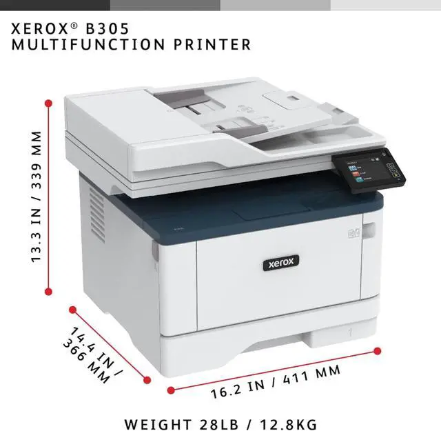 Alt view image 2 of 7 - Xerox B305/DNI Multifunction Printer, Print/Scan/Copy, Black and White Laser, Wireless, All in One
