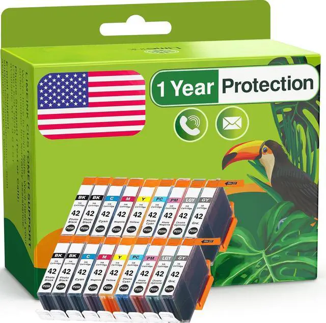 Main image of Limeink 18 Pack Compatible High Yield Ink Cartridges Replacement for CLI-42 (4 Black, 2 Cyan, 2 Magenta, 2 Yellow, 2 Photo C, 2 PM, 2 Gray, 2 Light Gray) For Canon PIXMA PRO-100 100 100S CLI 42 Pro100
