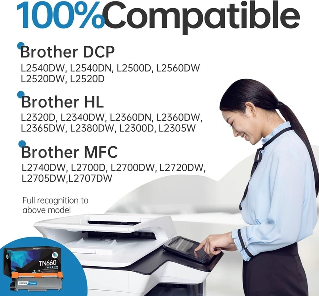 Alt view image 2 of 6 - Gotoners 4PK Black TN660 Toner Cartridge TN 630 Compatible for Brother DCP-L2540DW DCP-L2540DN MFC-L2740DW DCP-L2520DW DCP-L2520D HL-L2380DW HL-L2360DW MFC-L2700D MFC-L2700DW MFC-L2720DW HL-L2340DW