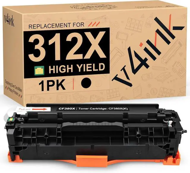 Main image of v4ink Remanufactured Toner Cartridge Replacement for HP 312X 312A CF380A CF380X Toner Cartridge Ink for use with HP Pro MFP M476nw M476dn M476dw M476 Printer 1PK High Yield Black
