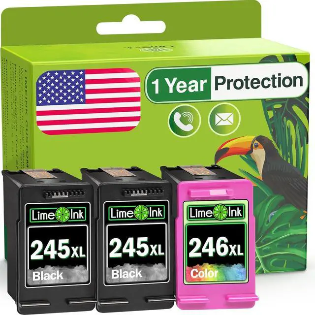 Main image of Limeink 3 Remanufactured Ink Cartridges Replacement for Canon 245xl Ink Cartridge for Canon 245 and 246 MG2522 Printer Cartridges 245 XL Black Cartridge 246xl Color 2BK1C