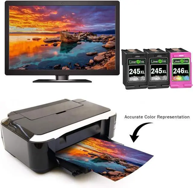 Alt view image 4 of 7 - Limeink 3 Remanufactured Ink Cartridges Replacement for Canon 245xl Ink Cartridge for Canon 245 and 246 MG2522 Printer Cartridges 245 XL Black Cartridge 246xl Color 2BK1C