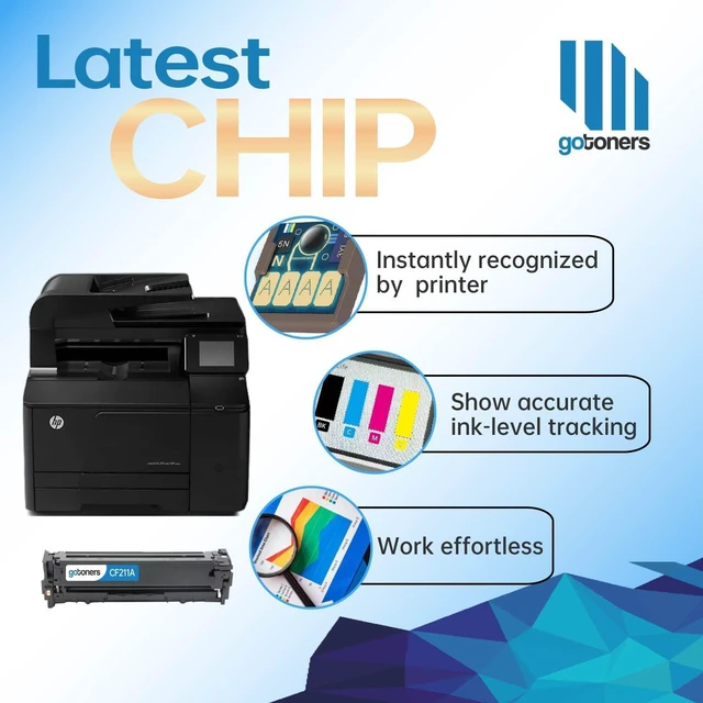 Alt view image 2 of 6 - Gotoners 4PK CF210X CF211A CF212A CF213A Toner Replacement HP 131X 131A CF210A for HP LaserJet Pro 200 Color MFP M276nw M251nw M251n M276n