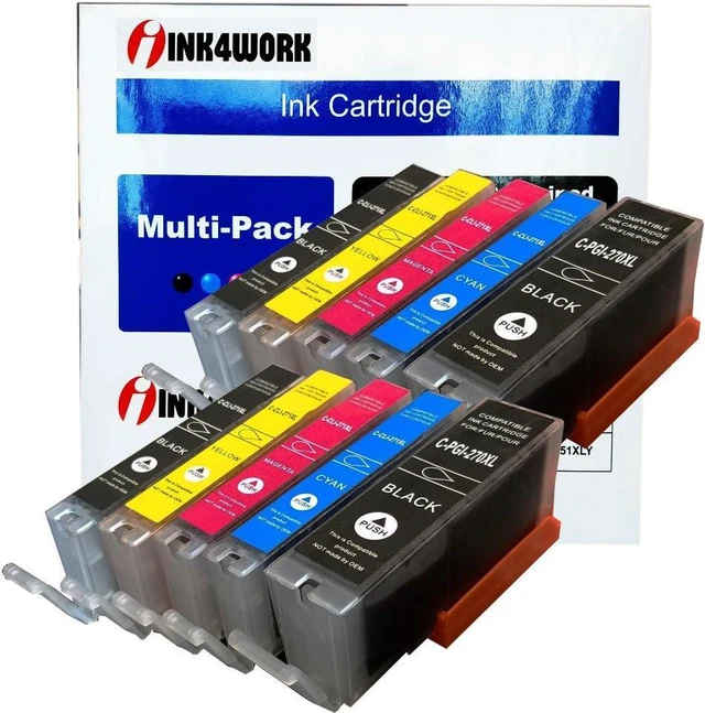 Main image of INK4WORK 10 Pack Compatible PGI-270 XL PGI270XL CLI271XL CLI-271XL Ink Cartridge Replacement for PIXMA MG5720 MG5721 MG5722 MG6820 MG6821 MG6822 MG7720 TS5020 TS6020 TS8020 TS9020