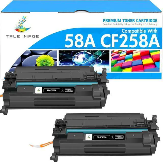 Main image of TRUE IMAGE CF258A 58A Black Toner Cartridge Compatible for HP 58A CF258A 58X CF258X for HP Laserjet Pro M404n M404dn M404dw MFP M428fdn M428dw M304 M404 M428 Printer Toner (Black, 2-Pack)