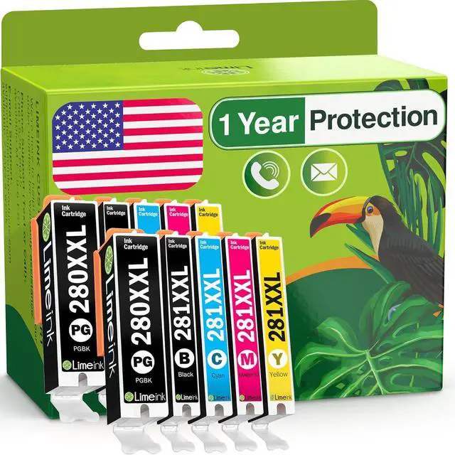Main image of Limeink Compatible Ink Cartridge Replacement for PGI-280XXL CLI-281XXL 280 XXL 281XXL for Canon Pixma tr8520 ts9120 ts8220 ts6120 ts6220 ts6320 tr8500 tr7520 ts8120 ts8320 ts9100 Printers (10 Pack)
