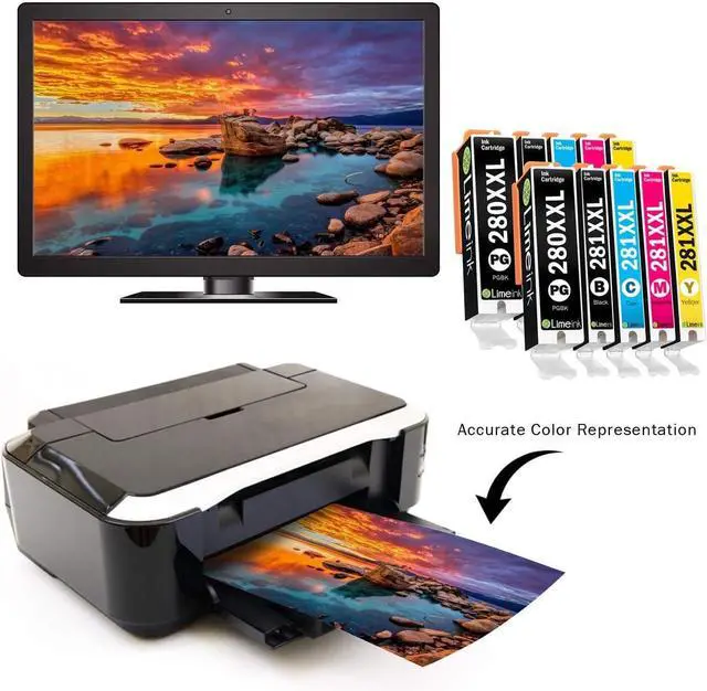 Alt view image 4 of 5 - Limeink Compatible Ink Cartridge Replacement for PGI-280XXL CLI-281XXL 280 XXL 281XXL for Canon Pixma tr8520 ts9120 ts8220 ts6120 ts6220 ts6320 tr8500 tr7520 ts8120 ts8320 ts9100 Printers (10 Pack)