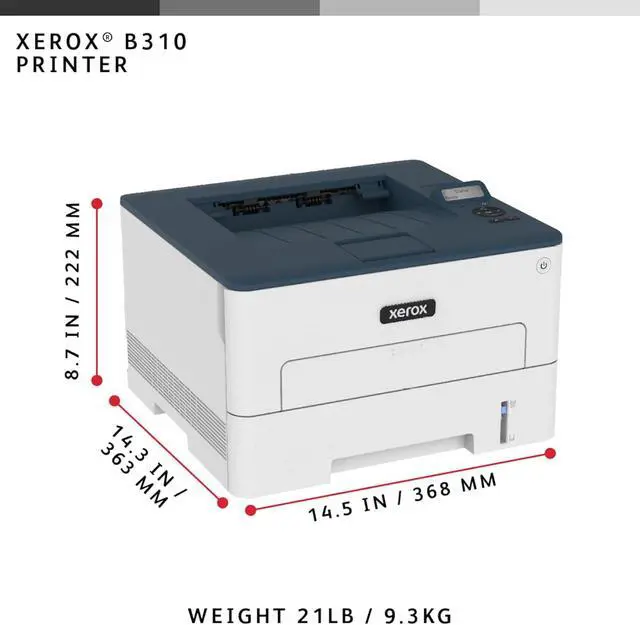 Alt view image 2 of 7 - Xerox B310DNI Printer, Laser, B&W, Wireless, Print, Letter, Energy Star Certified, UP to 42PPM