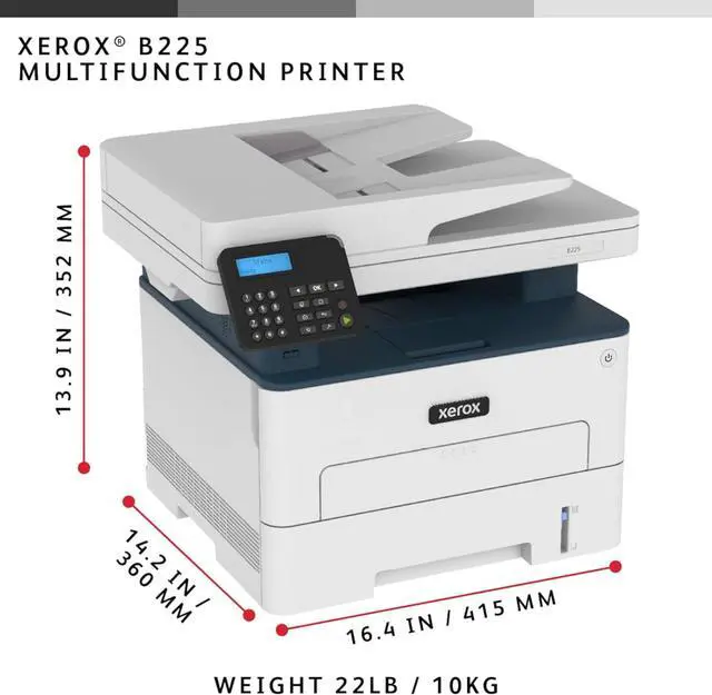 Alt view image 2 of 7 - Xerox B225 Multifunction Monochrome Laser Printer