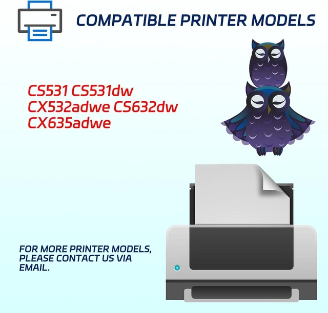 Alt view image 2 of 7 - 75M10K0 Toner Cartridge Compatible for Lexmark CS531 CS531dw CX532adwe CS632dw CX635adwe Printers, with Chip, High Yield 4000 Pages (1 Pack Yellow)
