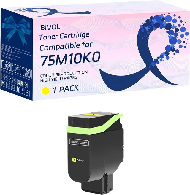 Main image of 75M10K0 Toner Cartridge Compatible for Lexmark CS531 CS531dw CX532adwe CS632dw CX635adwe Printers, with Chip, High Yield 4000 Pages (1 Pack Yellow)