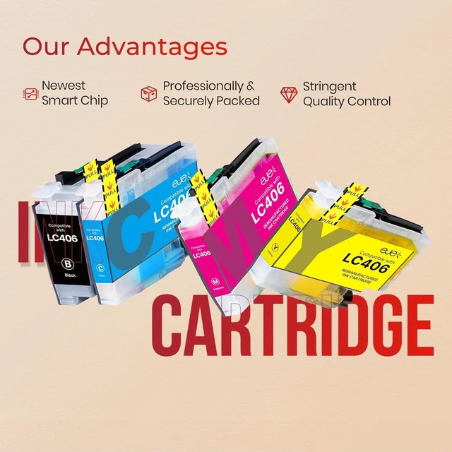 Alt view image 7 of 7 - ejet LC406 Ink Cartridges LC406xl Compatible for Brother LC406 Ink Cartridges for Brother Printer Use with MFC-J4335DW Printers