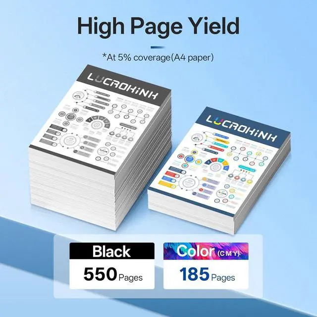 Alt view image 3 of 7 - 222XL 222 Remanufactured Ink Cartridges Combo Pack for Expression Home XP-5200 Workforce WF-2960 Printer (5 Pack, Black Cyan Yellow Magenta)