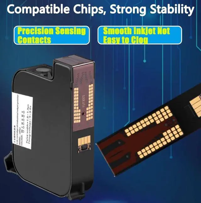 Alt view image 4 of 7 - Printer Ink Cartridge,Rapid Drying Inkjet Printer Cartridge,42ML Black Replacement Ink Cartridge, for 12.7mm/25.4mm Automatic Coding Machine 25.4mmHT02