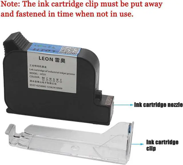 Alt view image 6 of 7 - Printer Ink Cartridge,Rapid Drying Inkjet Printer Cartridge,42ML Black Replacement Ink Cartridge, for 12.7mm/25.4mm Automatic Coding Machine 25.4mmHT02