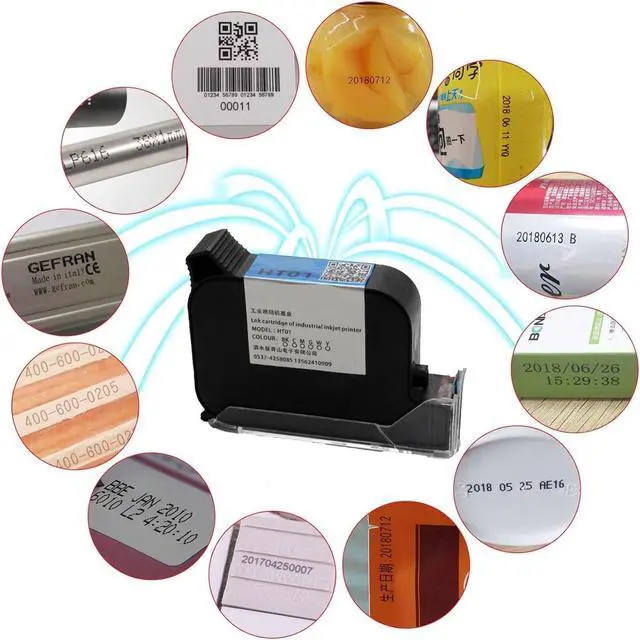 Alt view image 7 of 7 - Printer Ink Cartridge,Rapid Drying Inkjet Printer Cartridge,42ML Black Replacement Ink Cartridge, for 12.7mm/25.4mm Automatic Coding Machine 25.4mmHT02