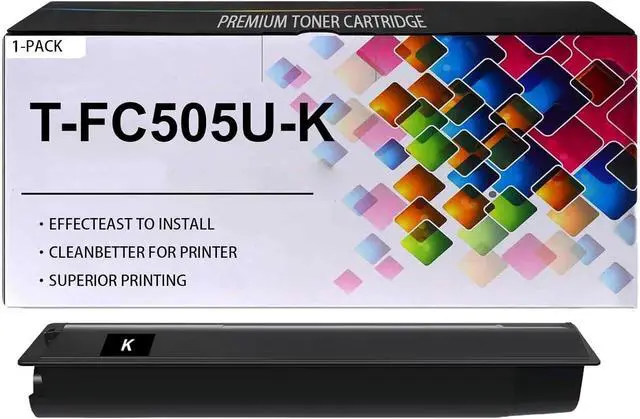 Main image of T-FC505U Toner Cartridges Replacement for Toshiba T-FC505U-K T-FC505U-C T-FC505U-M T-FC505U-Y, Work for Toshiba E-Studio 2505AC 3005AC 3505AC 4505AC 5005AC Printers, 1 Black