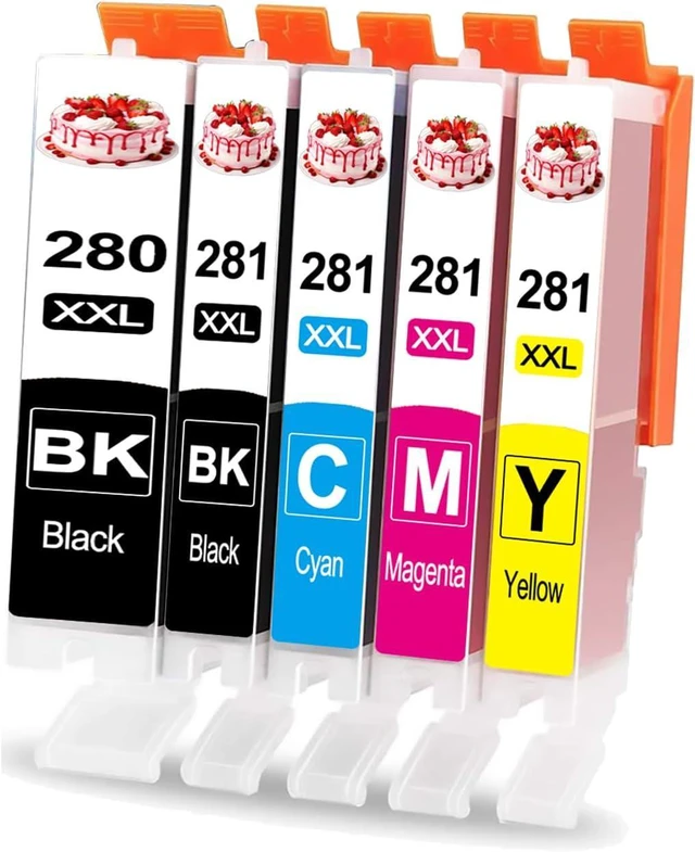 Alt view image 3 of 3 - 5-Pack PGI-280XXL CLI-281XXL Ink Compatible 280XL 281XL Ink Cartridges Replacement for Canon Printer PIXMA ts702 TR8620a