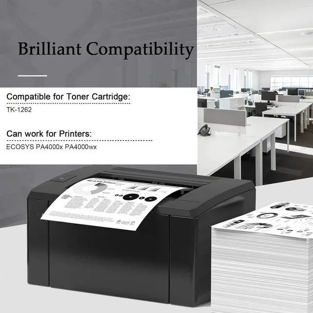 Alt view image 2 of 7 - TK1262 Toner Cartridges Compatible for Kyocera TK-1262 Toner Cartridge Work for Kyocera ECOSYS PA4000x PA4000wx