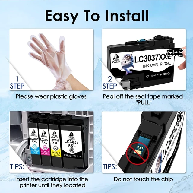 Alt view image 5 of 7 - DOUBLE D LC3037 Ink Cartridges Compatible Replacement for Brother LC3037 LC3037XXL LC3039 LC3039XXL use with Brother MFC-J5845DW MFC-J5945DWXL MFC-J6545DW MFC-J6945DW(1BK, 1C, 1M, 1Y, 4 Pack)