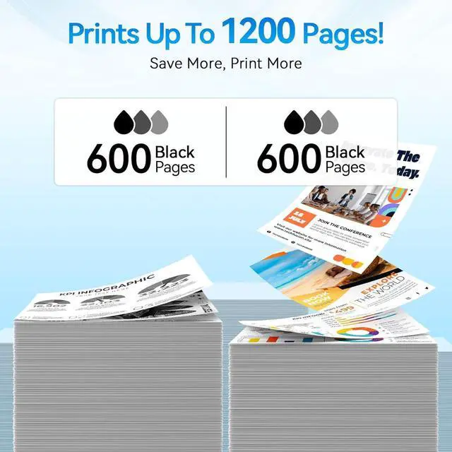 Alt view image 3 of 7 - 240XL Black Ink Cartridges Compatible for Canon 240XL Black Ink Cartridge Printer Ink 240 PG240XL PG-240XL Fit for PIXMA MG3620 MG3600 TS5120 TS5100 MG3220 MG3520 MG2120 MX472 (2 Black)