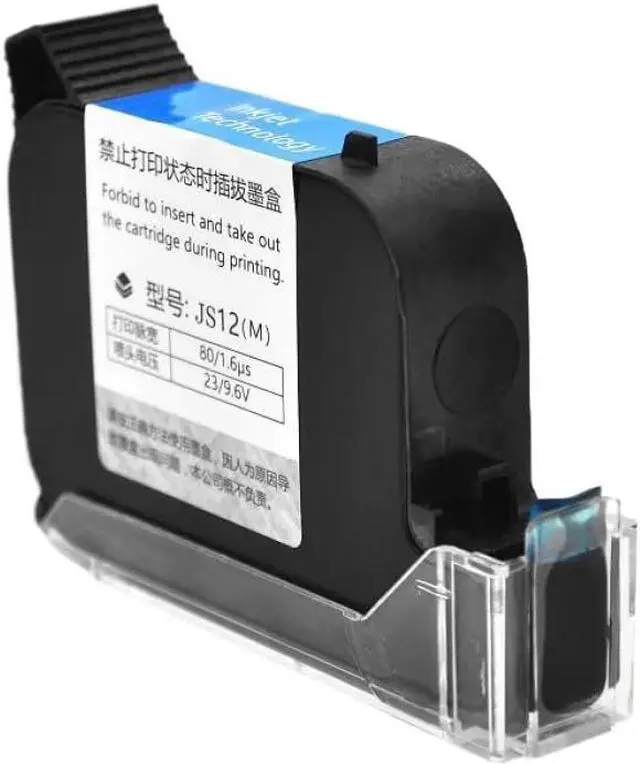 Main image of JITUIHOM JS12 JS10 Ink Cartridge 42ml 12. 7mm Fast Dry Black Compatible with TIJ2. 5 Domino Handheld Printer