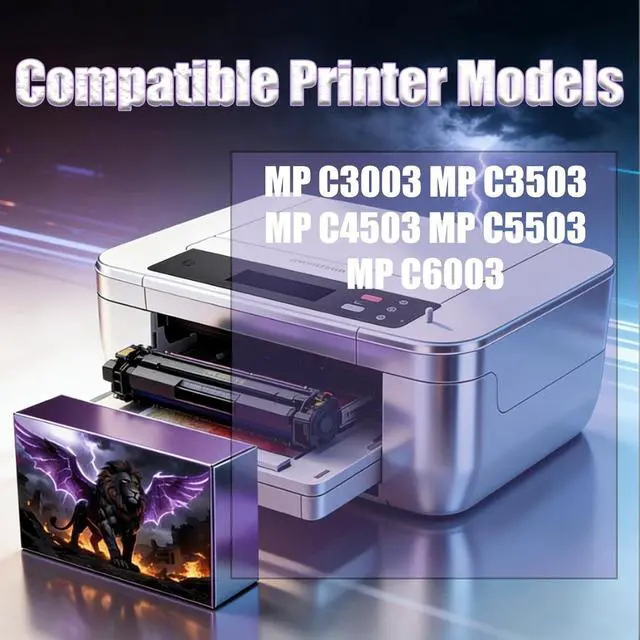 Alt view image 2 of 7 - MPC6003 Drum Unit Compatible for Ricoh MP C3003 MP C3503 MP C4503 MP C5503 MP C6003 Printers, with Chip, High Yield 80000 Pages, Vivid Colors (1 Pack Black)