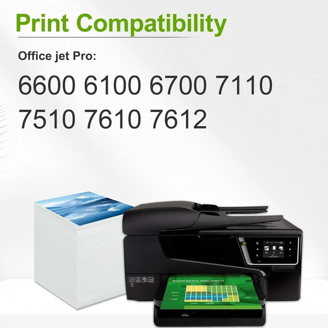 Alt view image 2 of 6 - 932XL 933XL High Yield Ink Cartridges Replacement for HP 932 XL 933 XL Ink Cartridges for Office Jet Pro 6600 6100 6700 7110 7510 7610 7612 Printer (4 Pack B/C/M/Y)