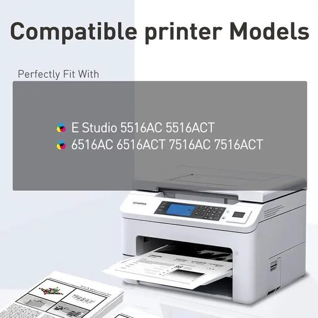 Alt view image 2 of 5 - Compatible Toner Cartridge Replacement for Toshiba T-FC616U Toner Cartridge T-FC616U-K T-FC616U-C T-FC616U-M T-FC616U-Y for E-Studio 5516AC 5516ACT 6516AC 6516ACT 7516AC 7516ACT Printer