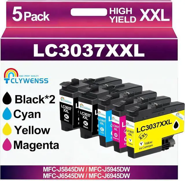 Main image of LC3037XXL High Yield Ink Cartridges Replacement for Brother LC3037 XXL for MFC-J6945DW MFC-J5945DW MFC-J5845DW XL MFC-J6545DW XL Printer (2BK+C/M/Y, 5-Pack)