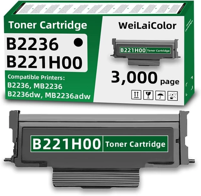 Main image of B221H00 Toner Cartridge 1-Pack Black Replacement for B2236 B221H00 Toner for B2236 B2236i MB2236 B2236dw MB2236adw Printers High Yield 3,000 Pages