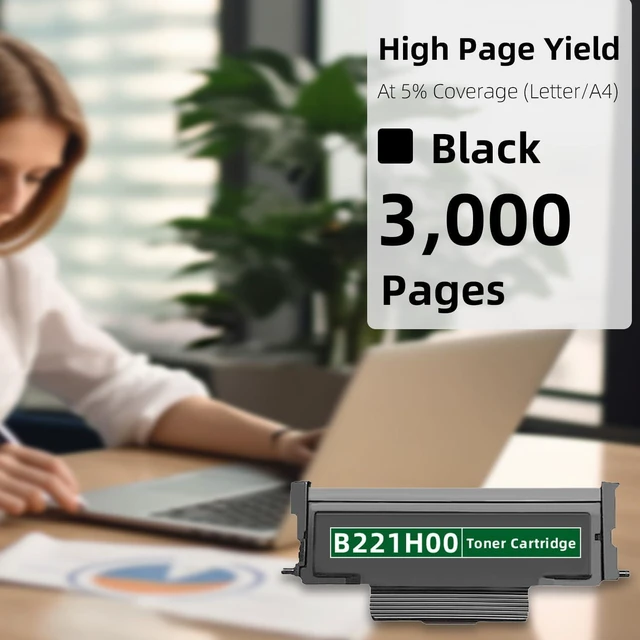 Alt view image 3 of 6 - B221H00 Toner Cartridge 1-Pack Black Replacement for B2236 B221H00 Toner for B2236 B2236i MB2236 B2236dw MB2236adw Printers High Yield 3,000 Pages