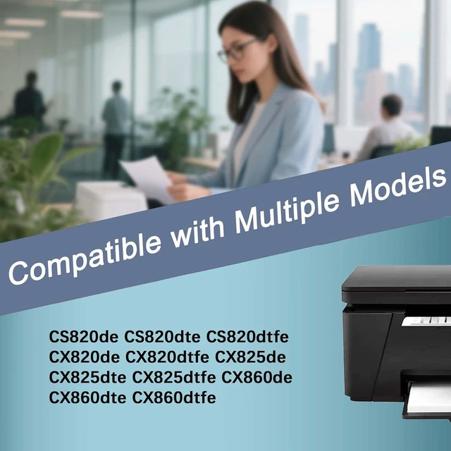 Alt view image 2 of 7 - 72K10K0 72K10C0 72K10Y0 72K10M0 Toner Cartridge Compatible Replacement for Lexmark CS820de CS820dte CS820dtfe CX820de CX820dtfe CX825de CX825dte CX825dtfe CX860de CX860dte CX860dtf Magenta*1