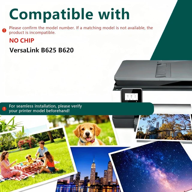 Alt view image 2 of 7 - 006R04668 006R04669 006R04670 006R04676 High Yield Toner Cartridge Compatible for Xerox Compatible Replacement for Xerox VersaLink B625 B620 Printers,006R04669(25000) Pages NO CHIP